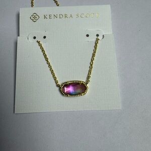 Kendra Scott Gold Necklace with Pink Stone